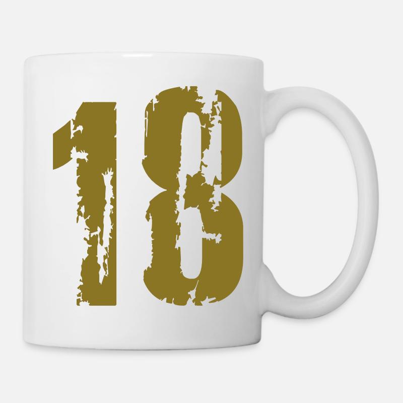 18 - Nummer - Tasse - Weiß