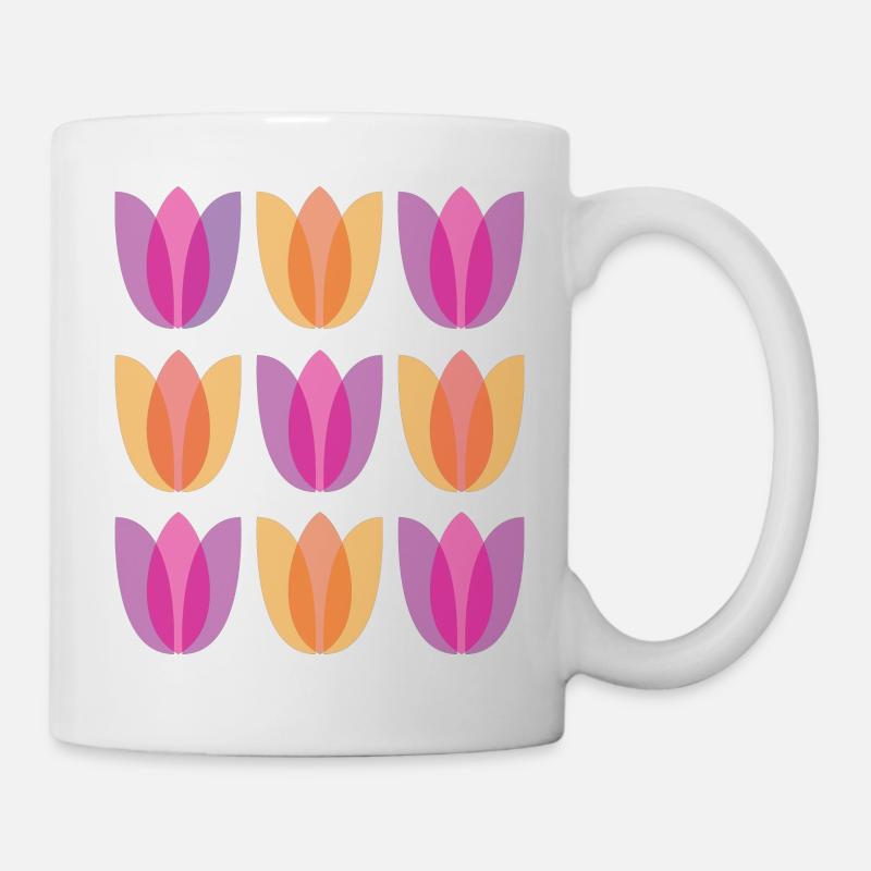 tulipes - Mug blanc - blanc