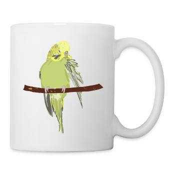 Wellensittich der sich putzt - Tasse - Weiß - Rechts