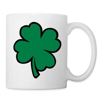 vierblättriges Kleeblatt irisch - Tasse - Weiß - Rechts