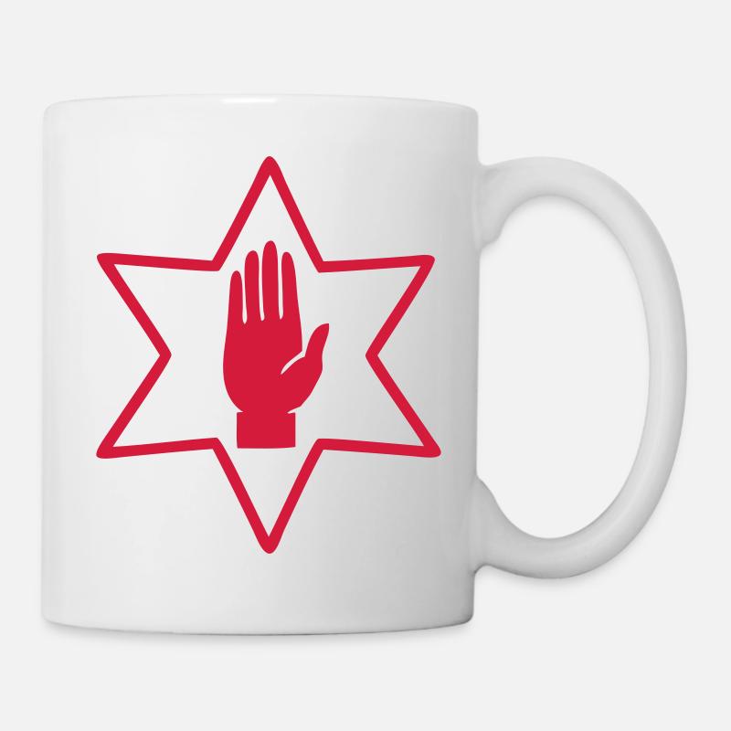 red hand star ireland ulster Lamh Dearg - Mug - white