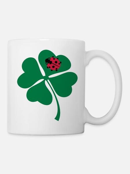 Marienkäfer Kleeblatt - Tasse - Weiß