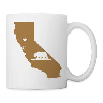 Kalifornien Karte Flagge - Tasse - Weiß - Rechts