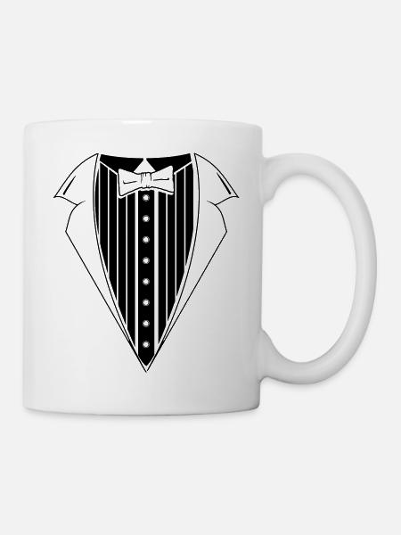 Anzug mit Fliege - Tasse - Weiß