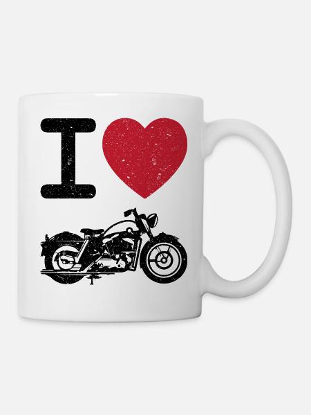 Cadeau Chopper Moto I Love Motorcycles - Mug blanc - blanc
