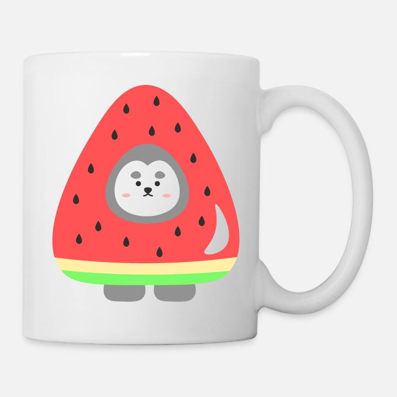 Husky versteckt sich in einer Wassermelone - Tasse - Weiß