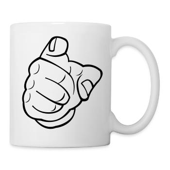 zeigefinger - Tasse - Weiß - Rechts