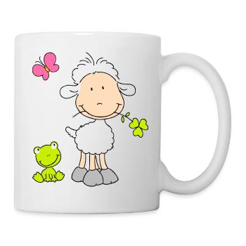Sheep with Frog Friend - Mug - white - Right