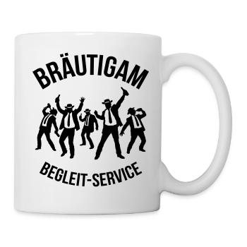 Bräutigam Begleit-Service (JGA Begleitservice / B) - Tasse - Weiß - Rechts