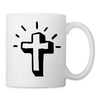 Kreuz - Tasse - Weiß - Rechts