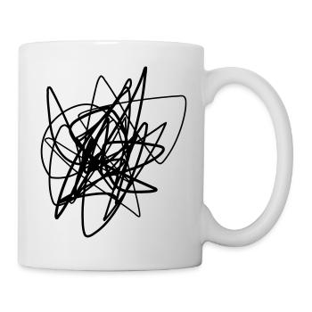 Scribbled chaotic strokes pattern - Mug - white - Right