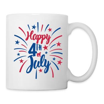 Independence Day 4 Juli Unabhängigkeitstag Amerika - Tasse - Weiß - Rechts