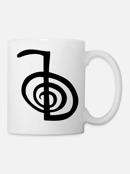 Chokurei symbol reiki spiral tribal drawing - Mug - white