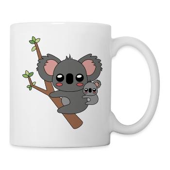 koala kawaii avec bébé nouveau-né - Mug blanc - blanc - Droite