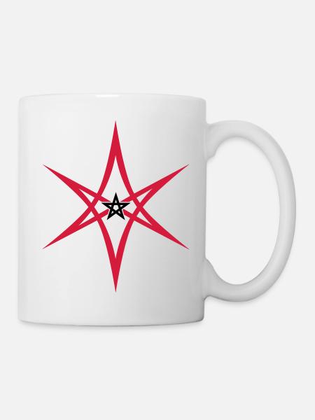 Unicursal Hexagram, Pentagram, Kabbalah, Magick - Mug blanc - blanc