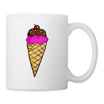 Glace dans un gaufre - Mug blanc - blanc - Droite