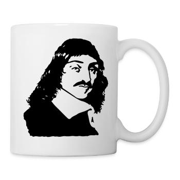 French philosopher Descartes bust drawing - Mug - white - Right