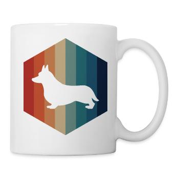 Corgi Vintage Hexagone - Mug blanc - blanc - Droite