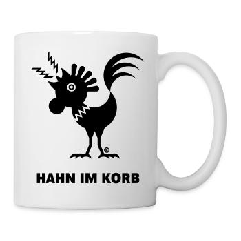 Hahn Im Korb - Tasse - Weiß - Rechts