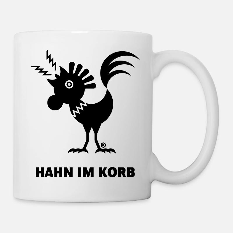Hahn Im Korb - Tasse - Weiß