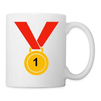 Medaille "1" - Tasse - Weiß - Rechts