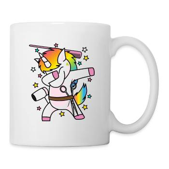 Dabbing unicorn, unicorn barber, barber, gift - Mug - white - Right