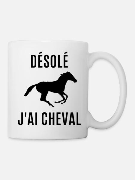 T shirt cheval Désolé j'ai cheval cadeau - Mug blanc - blanc