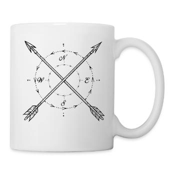 Boussole flèches direction du ciel géométrie blanche - Mug blanc - blanc - Droite