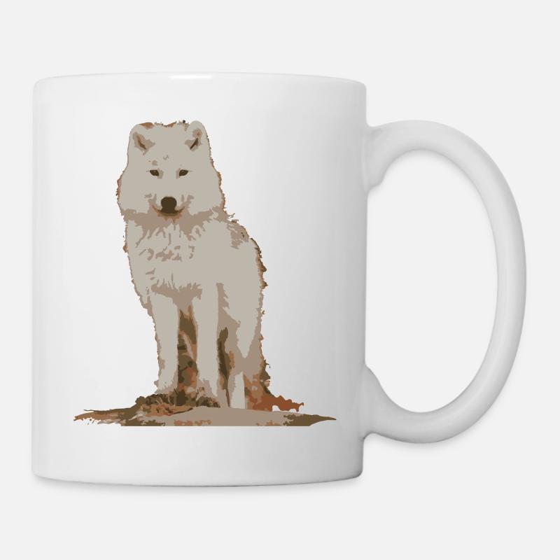 Loup blanc - Mug blanc - blanc