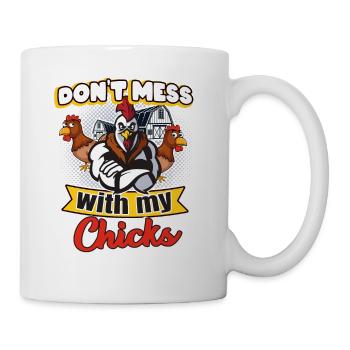 Poulets Poulailler Plaisir - Mug blanc - blanc - Droite