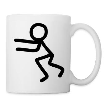 Laufendes Strichmännchen - Tasse - Weiß - Rechts