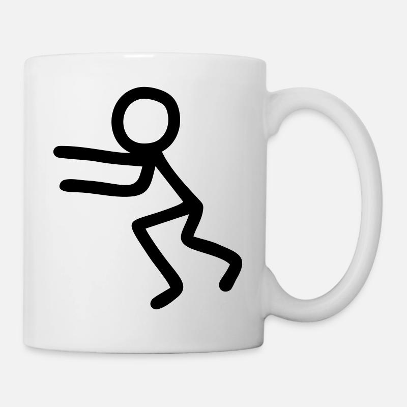 Laufendes Strichmännchen - Tasse - Weiß