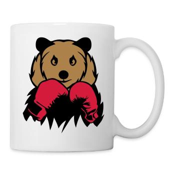 Bear boxer glove boxing - Mug - white - Right