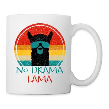No Drama Lama | retro Lama Geschenk - Tasse - Weiß - Rechts