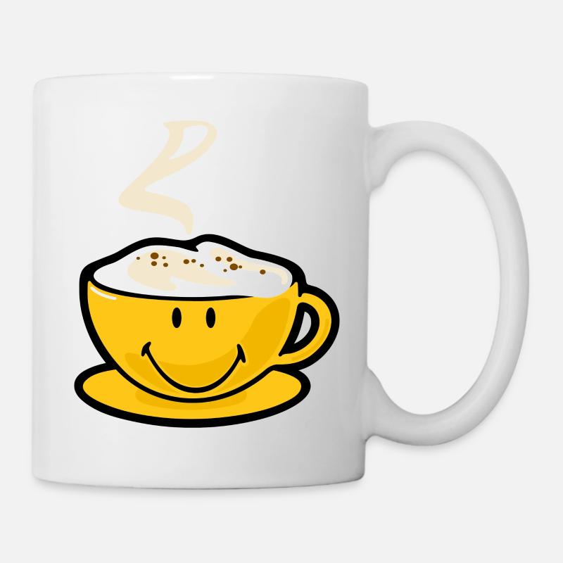 Smiley Capuccino - Tasse - Weiß