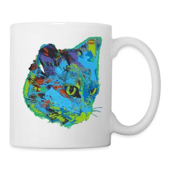 chat, chat, illustration, graffiti, chat, - Mug blanc - blanc - Droite
