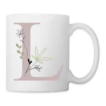Letter L with flowers - Mug - white - Right