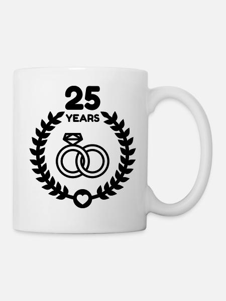 25 - Birthday Wedding - Marriage - Love - Mug - white