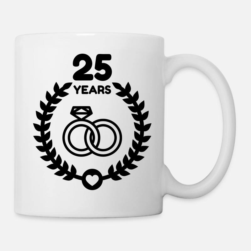 25 - Birthday Wedding - Marriage - Love - Mug - white