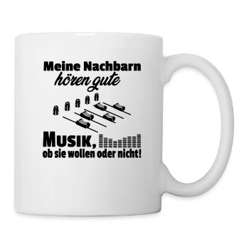 Musik – Shirt Mischpult DJ Geschenk - Tasse - Weiß - Rechts