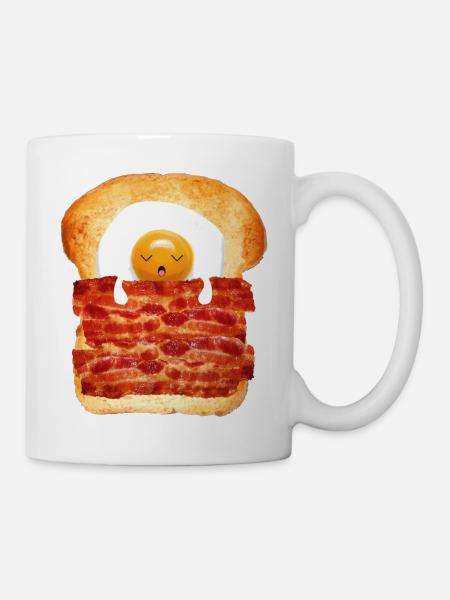 Oeuf, bacon et des toasts - Mug blanc - blanc