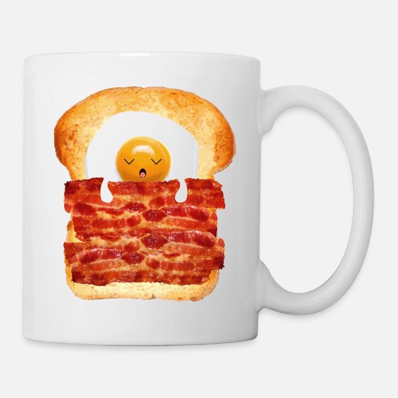 Oeuf, bacon et des toasts - Mug blanc - blanc