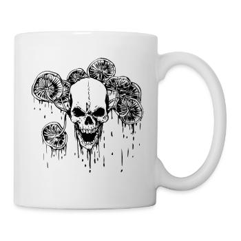 Totenkopf und Pilze - Tasse - Weiß - Rechts