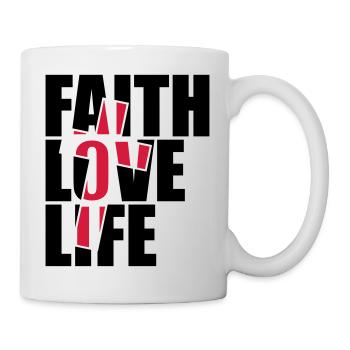 Red cross design jesus cool faith love life faith - Mug - white - Right