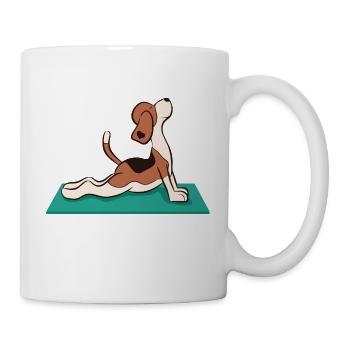 Yoga – Shirt Entspannung Beagle Geschenk - Tasse - Weiß - Rechts