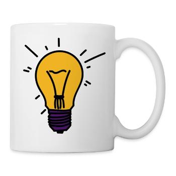 Glühbirne - Tasse - Weiß - Rechts