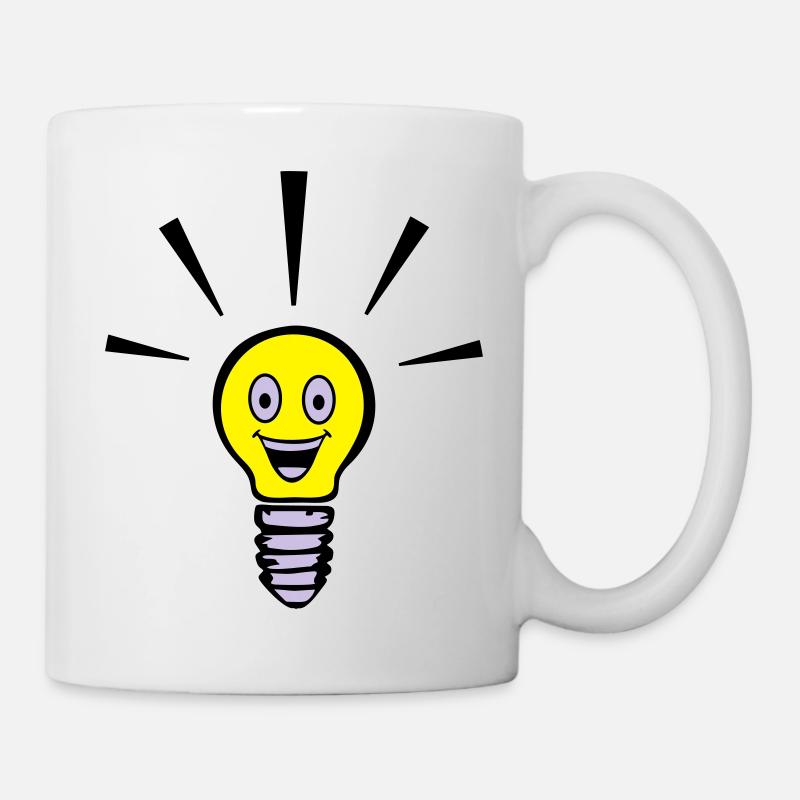 lustige Glühbirne - Idee - Tasse - Weiß