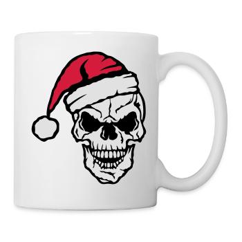 tete de mort noel bonnet crane - Mug blanc - blanc - Droite