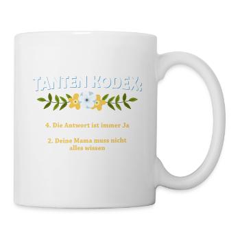 Tante Shirt Neffe Nichte Geschenk · Tanten Kodex - Tasse - Weiß - Rechts
