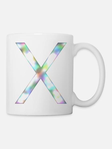 X - Regenbogen - Tasse - Weiß